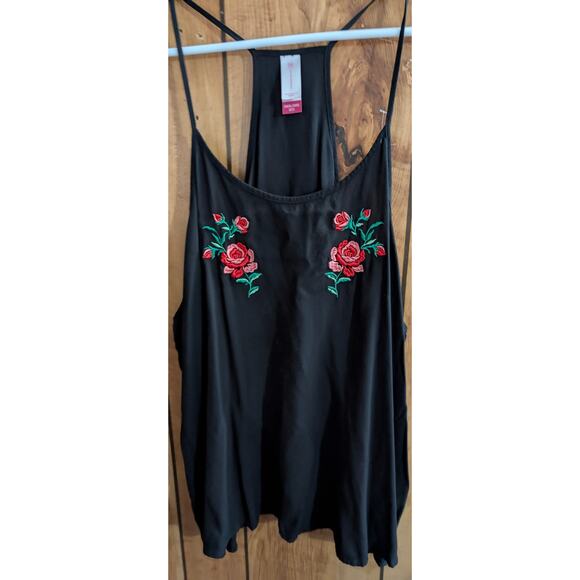 NoBO No Boundaries Tank Top Womens Plus Size XXXL 3X 21 Cami Sleeveless Roses - Picture 1 of 3